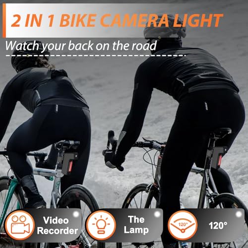 Cámara de bicicleta con luz trasera 1080P HD Cámara de acció