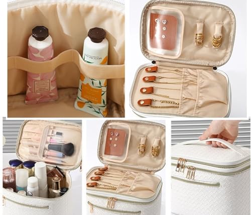 Bolsa de maquillaje para mujer, bolsa de cosméticos de doble