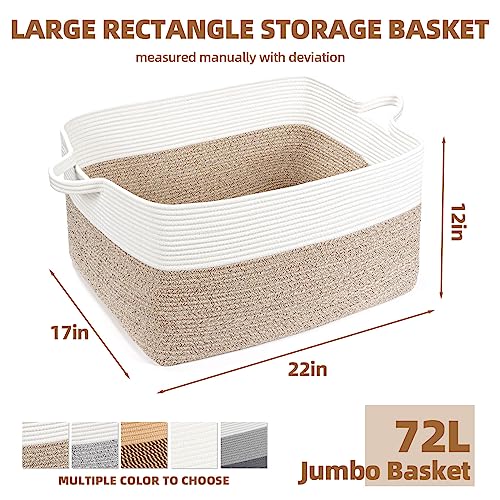 ZLG Cesta de almacenamiento rectangular extra grande de 72 litros, ces
