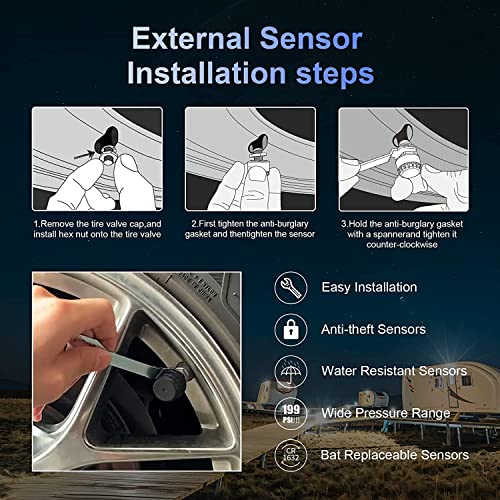 TPMS Sistema de monitoreo de presión de neumáticos, Easeuper
