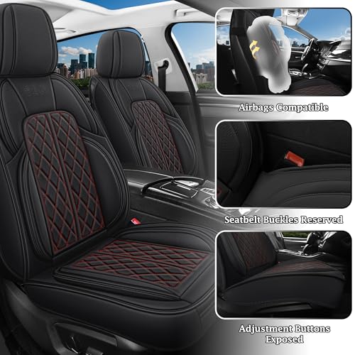 Funda de asiento de coche de ajuste universal (negro rojo, j
