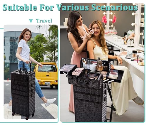 AROUS Estuche de maquillaje profesional 5 en 1, estuche de a