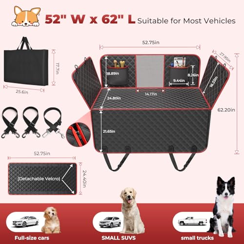 Funda de asiento de coche para perro, extensión de asiento t