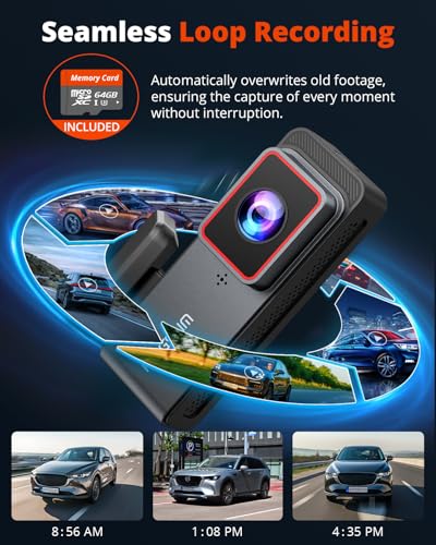 Kingslim Cámara de tablero 4K delantera y trasera con tarjet