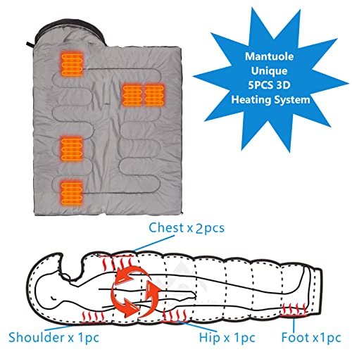 Saco de dormir rectangular con calefacción, estilo sobre, 5