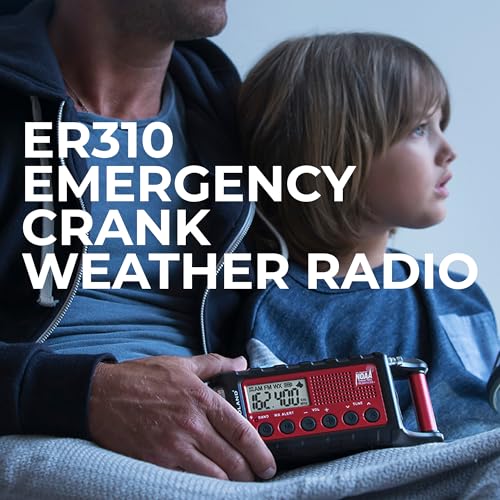 Midland ER310 - Radio AM/FM de emergencia con manivela, múlt