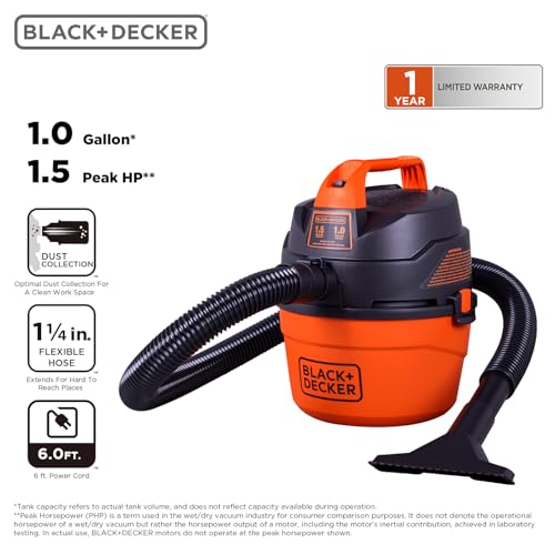 BLACK+DECKER Aspiradora para tienda húmeda y seca, aspirador