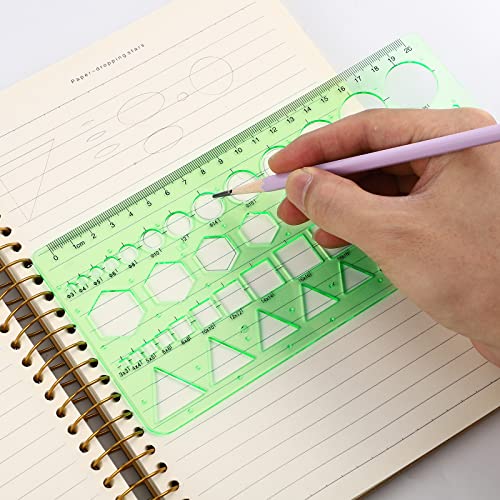 Zonon Kit de plantillas de dibujo geométrico de 16 piezas, p
