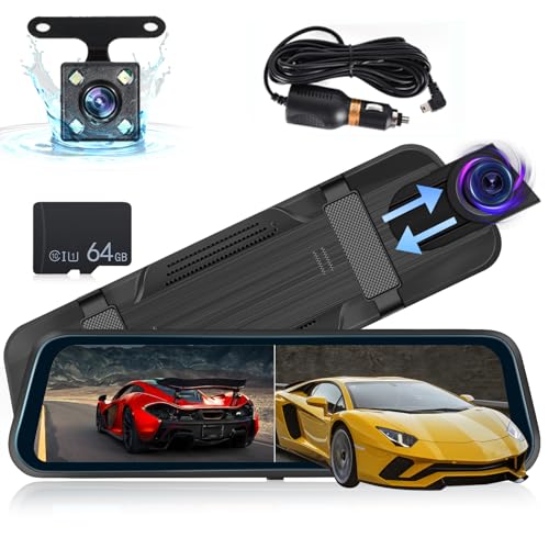 Cámara de espejo retrovisor de 9.66 pulgadas con espejo de 1