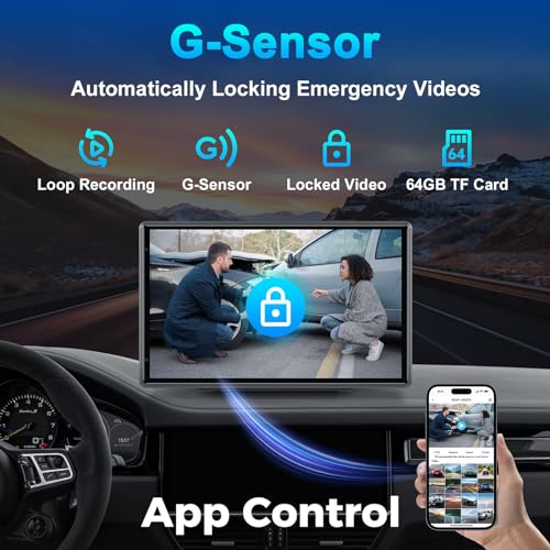 Pantalla Carplay portátil inalámbrica con cámara de tablero