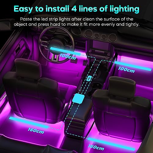 Winzwon - Luces LED para el interior del automóvil (4 unidad