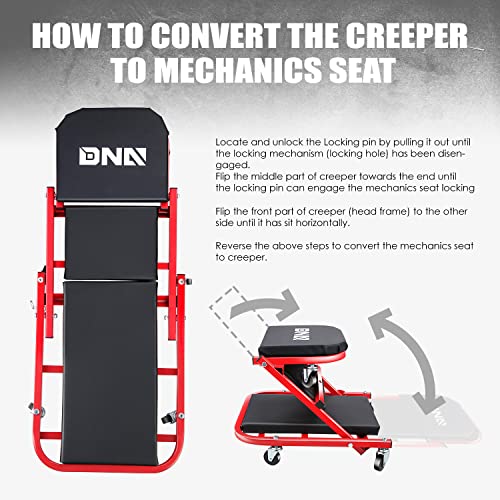 DNA MOTORING TOOLS-00186 - Asiento plegable 2 en 1 de 40 pul