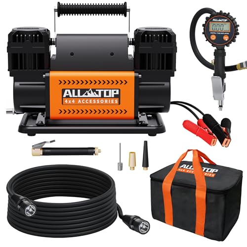 ALL-TOP Compresor de aire de doble cilindro con kit de infla