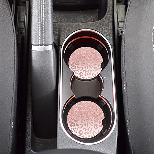 Posavasos de automóvil con estampado de leopardo con purpuri