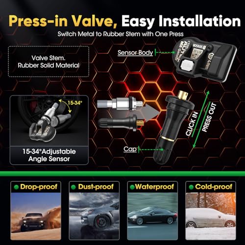 Autel Juego de 4 sensores TPMS, sensor MX-2 en 1, 315 MHz +