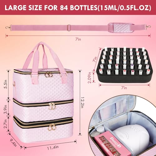 Bolsa organizadora de esmalte de uñas con capacidad para 84