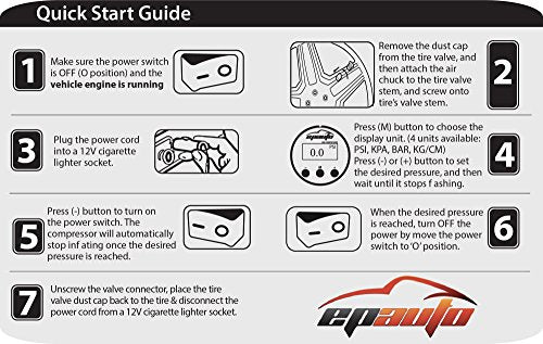 EPAuto - Bomba de compresor de aire portátil de 12 V de CC,