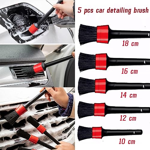Juego de 10 cepillos para detalles de automóvil, kit de limp