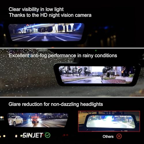 9.66″ Rear View Mirror Camera OEM with IPS Screen, Detached
