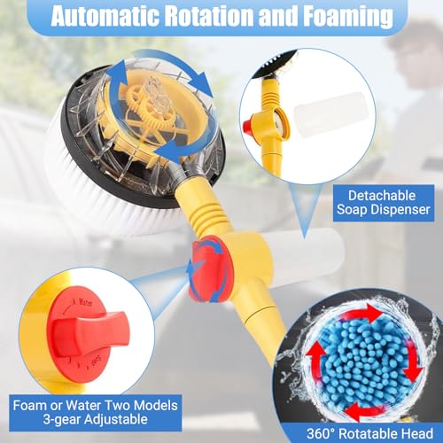 Cepillo giratorio para lavado de coche, kit multifuncional d