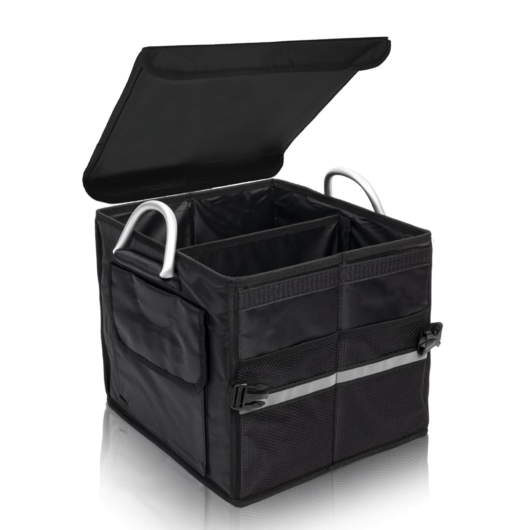 Organizador de maletero con tapa, pequeño, negro 28L, para S
