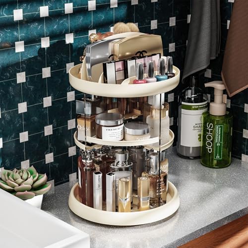 Organizador de maquillaje giratorio 360 color beige para toc