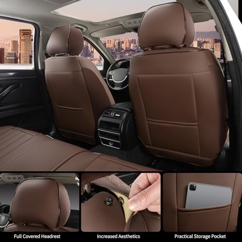 Fundas de asiento de cuero para automóviles, 2 fundas univer