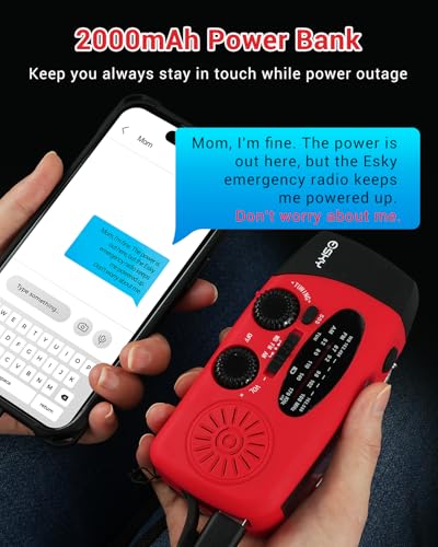 Esky – Radio de emergencia con manivela de mano, alimentació