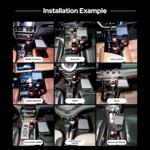 Adaptador expansor de portavasos para automóvil con bandeja