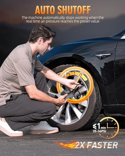 Tire Inflator Portable Air Compressor, 2X Faster Portable Ai