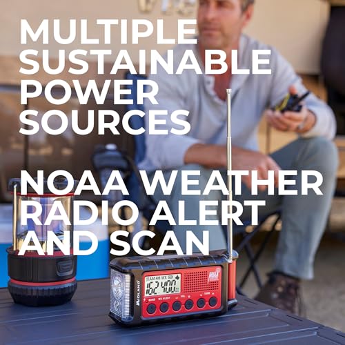 Midland ER310 - Radio AM/FM de emergencia con manivela, múlt
