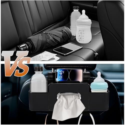 Organizador de asiento trasero de automóvil con pañuelo, caj