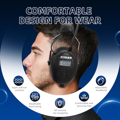 ZOHAN EM042 AM/FM Radio Headphone with Digital Display,Ear P