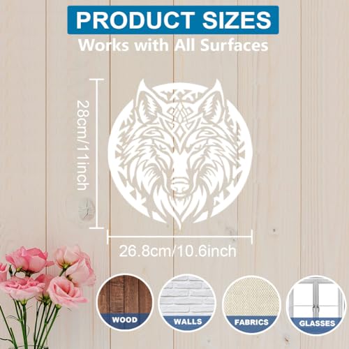 MAYJOYDIY Plantilla de dibujo de lobo poderoso de 11.8 x 11.