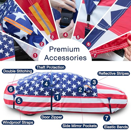 Joon - Funda impermeable para automóvil con bandera de Estad