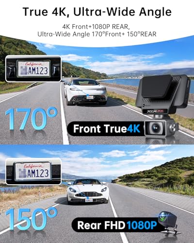 Cámara de tablero WiFi 5G frontal y trasera, UHD 4K+1080P, c
