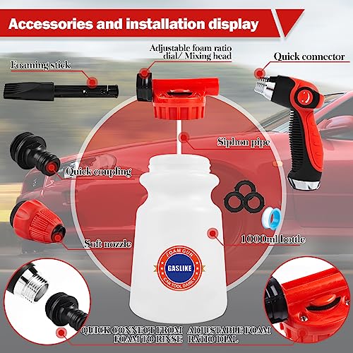 GASLIKE Kit de limpieza de automóvil de 63 piezas, kit de de