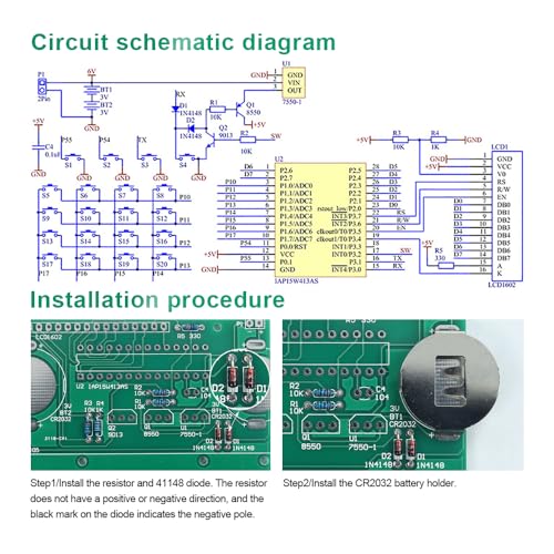 ZORZA 1 juego de kits electrónicos DIY Calculadora Kit de pr