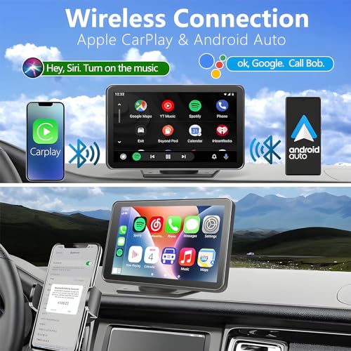 Pantalla Carplay portátil para automóvil, Carplay inalámbric