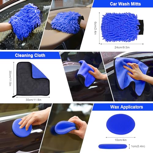 Kit de 20 herramientas de limpieza para automóvil, kit de de