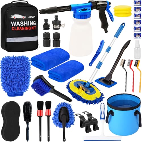 Kit de detalles de lavado de autos de 37 piezas, rociador de