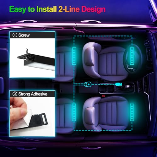 YiLaie Luces LED para el interior del automóvil, luces LED M