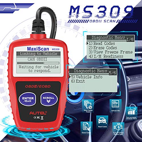Autel Escáner OBD2 MS309 Lector universal de código de falla