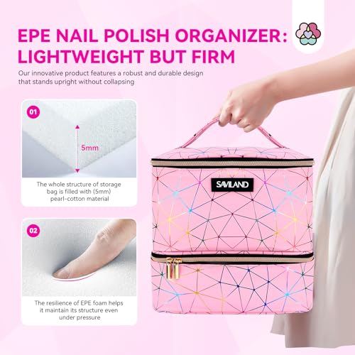 SAVILAND Bolsa organizadora de esmalte de uñas: organizador
