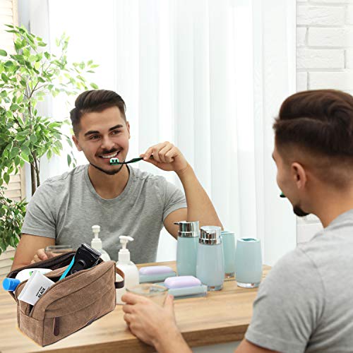 Mactso Neceser de viaje para hombre, de lona, de cuero, orga