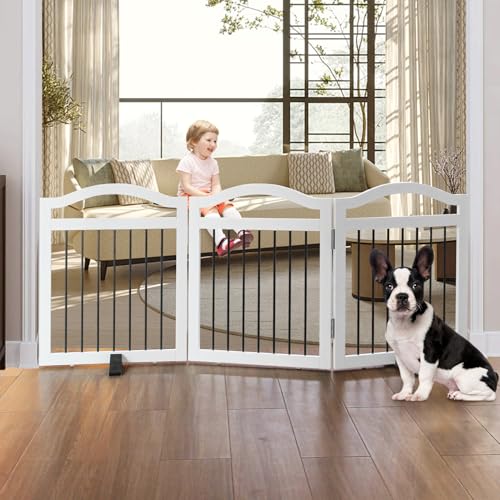 ZJSF Puerta plegable independiente para perros para interior