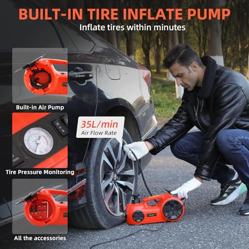 EFFIROSO Kit de gato eléctrico mejorado para automóvil de 5