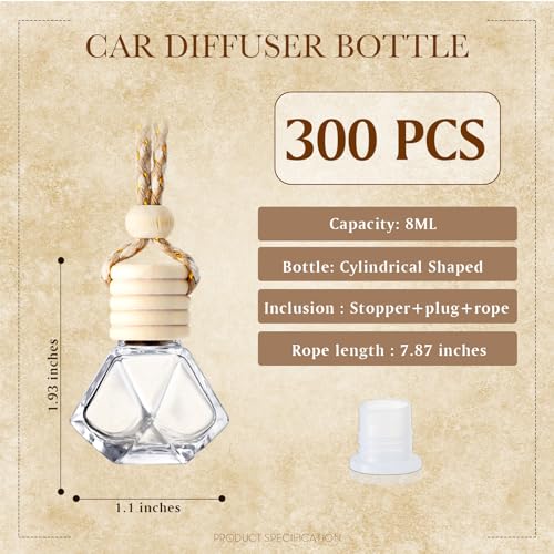 Zubebe 300 botellas de perfume de vidrio transparente para c