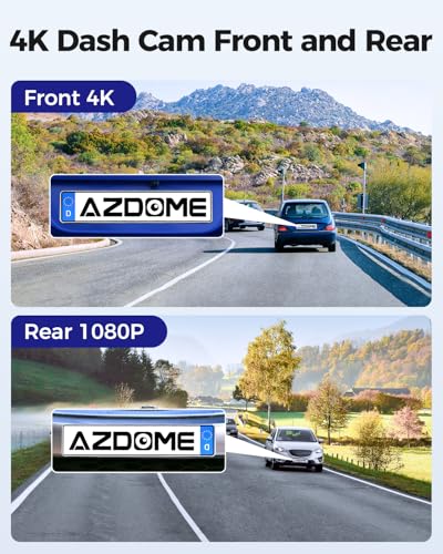 AZDOME M300S 4K Dash Cam con 5.8G WiFi 64GB tarjeta SD, 170°