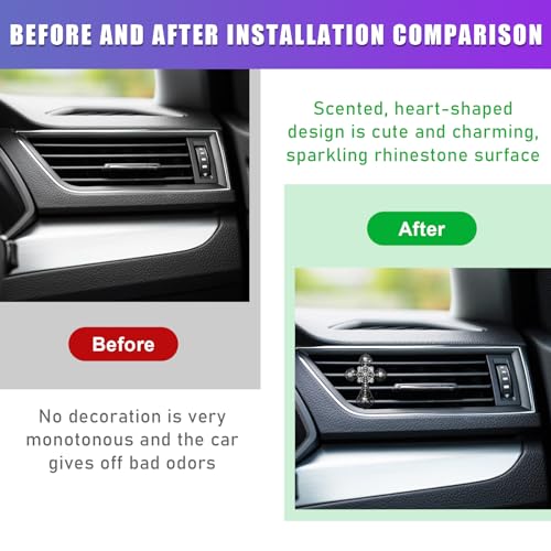 2 clips brillantes para ventilación de aire del automóvil, c
